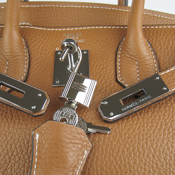 Replica Hermes Birkin 30CM Togo Leather Bag Light Coffee 6088 On Sale - Click Image to Close